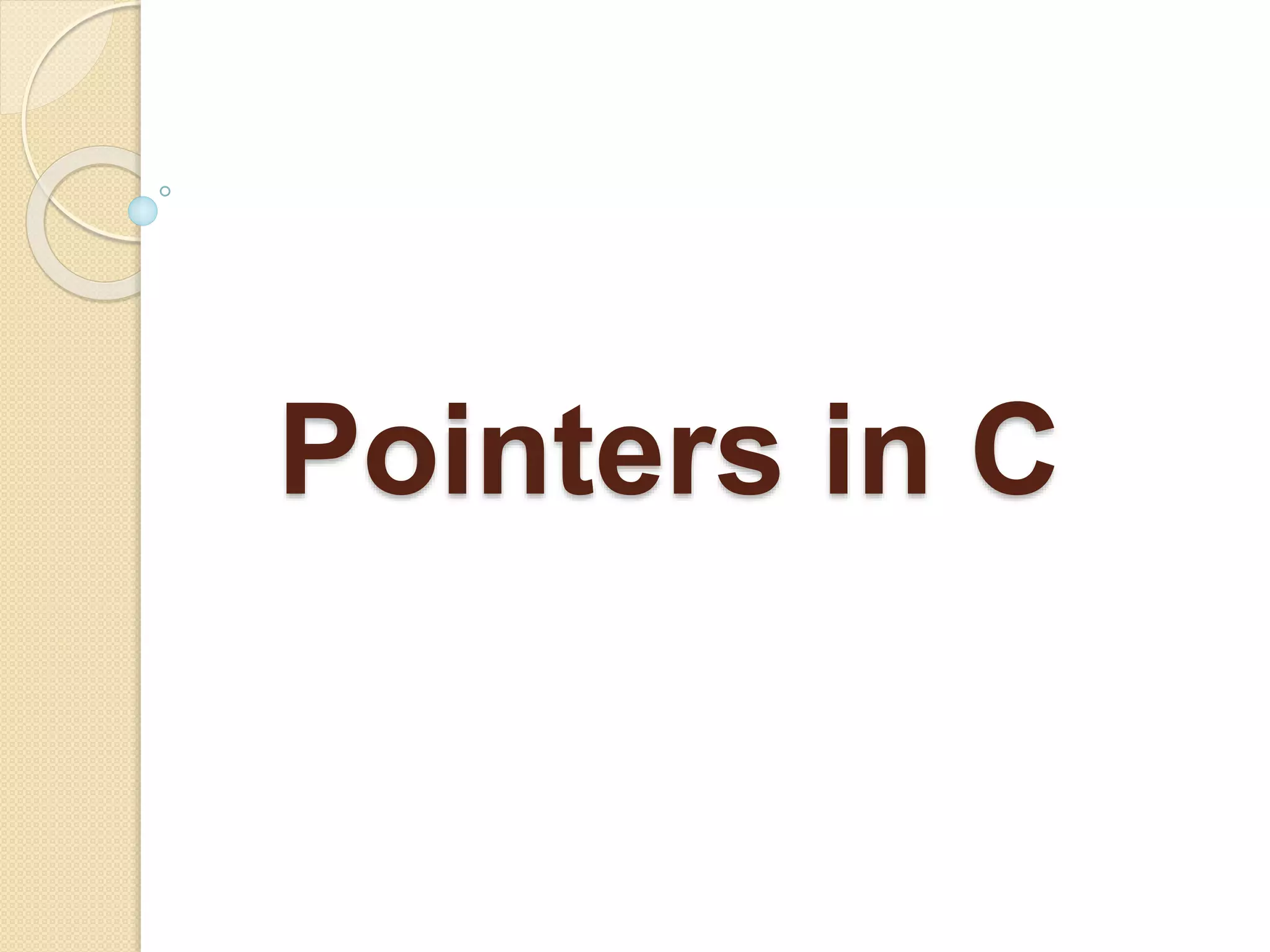 Pointers in c language | PPTX