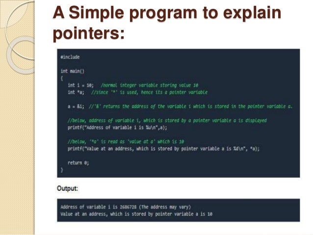 Pointers in c language
