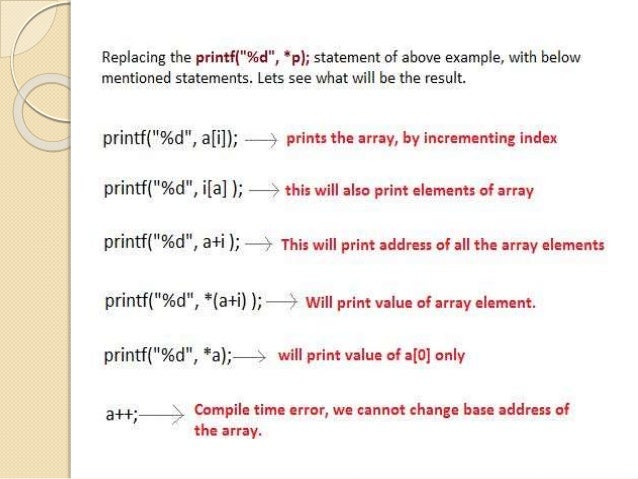 Pointers in c language