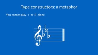 Type constructors: a metaphor
You cannot play ♭ or ♯ alone
 