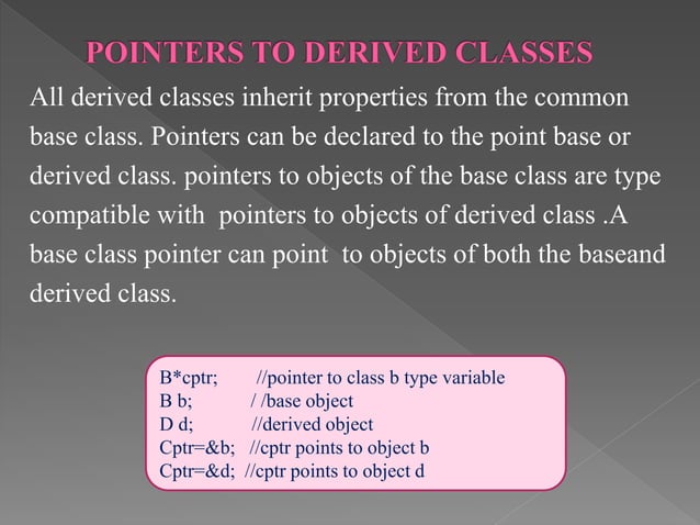 Pointers,virtual functions and polymorphism cpp | PPTX