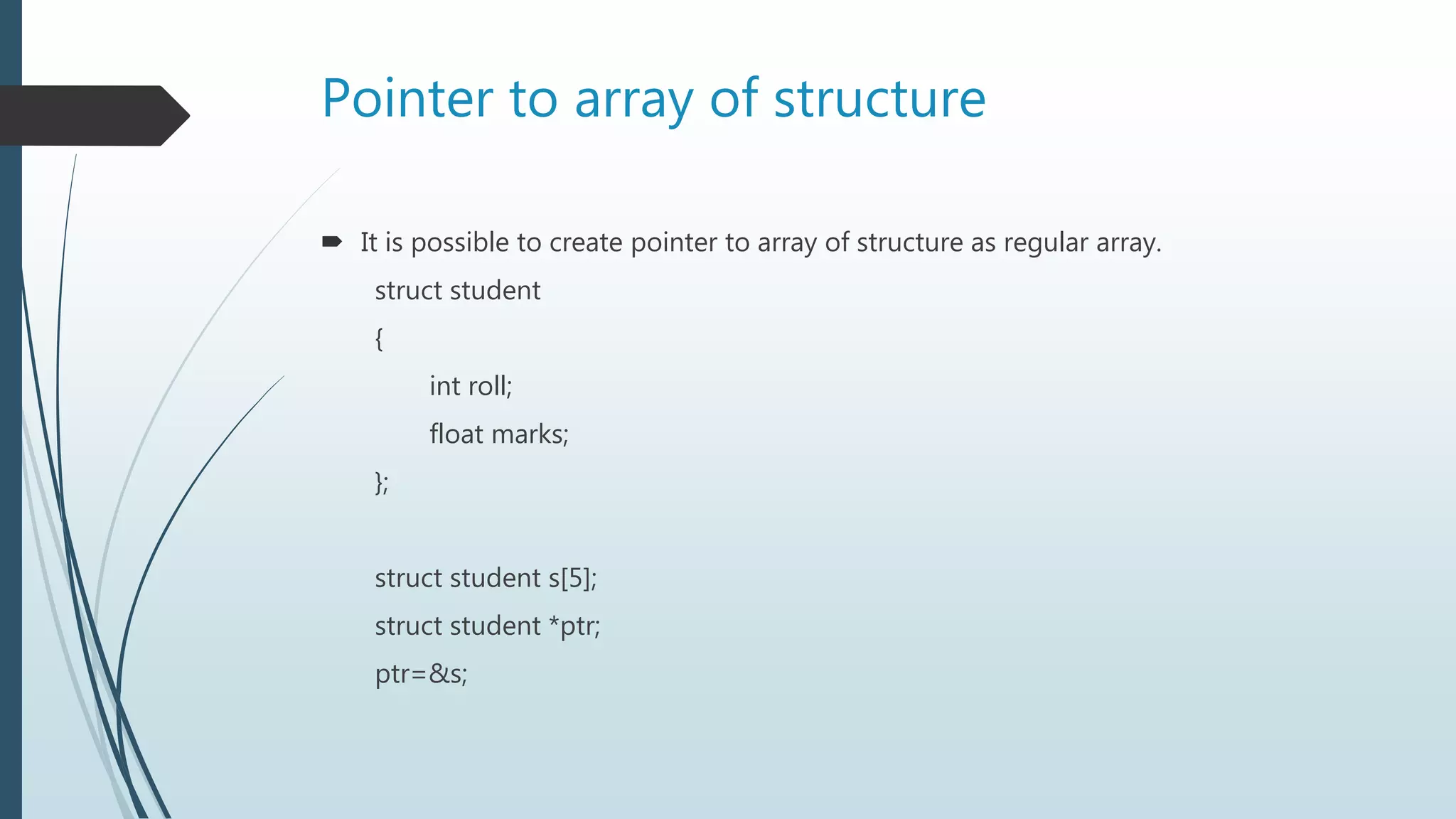 Pointer to array and structure | PPT