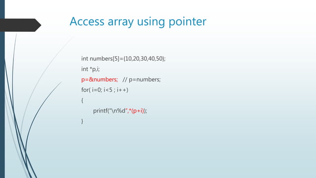 Pointer to array and structure | PPT