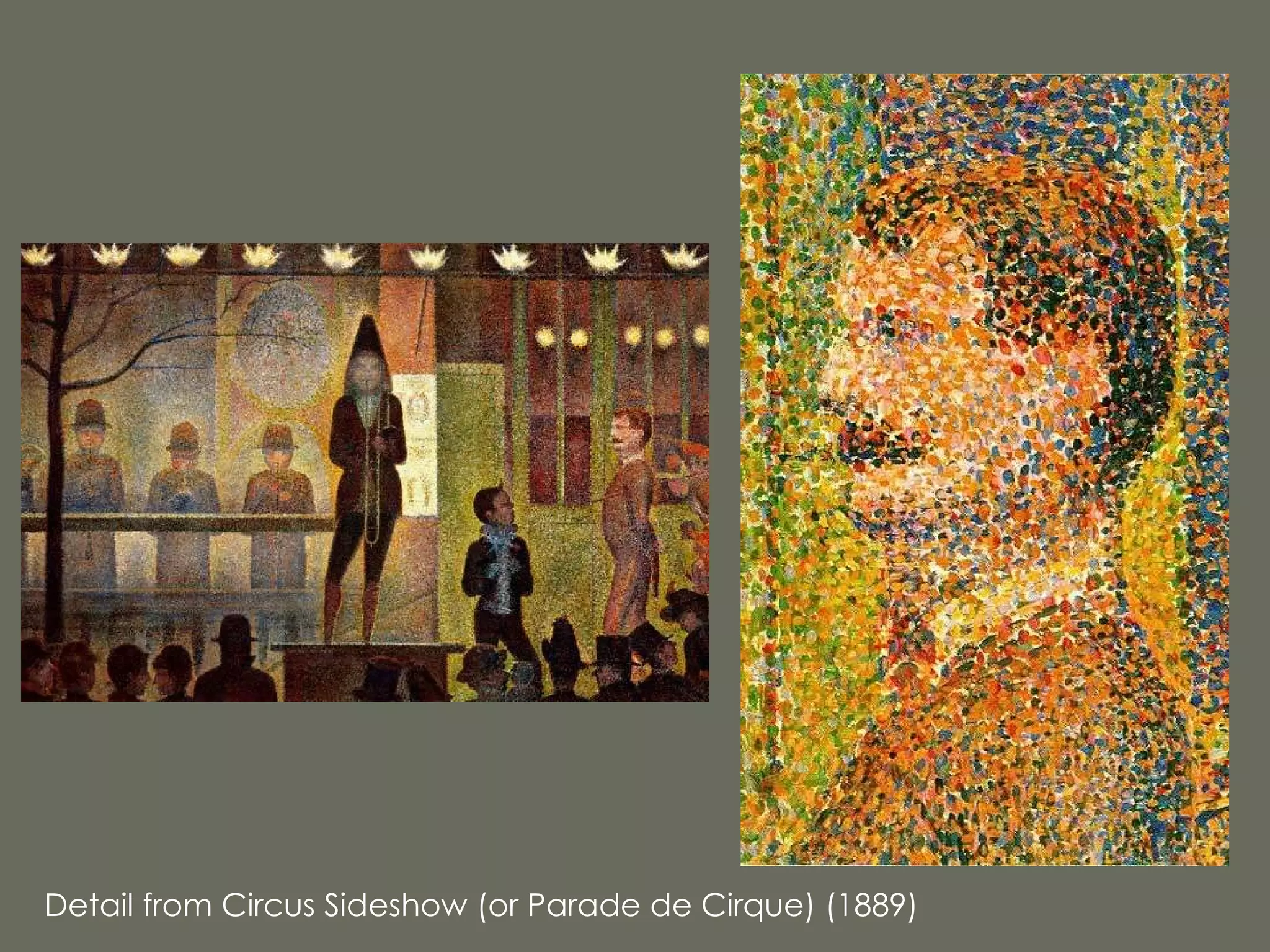 Detail from Circus Sideshow (or Parade de Cirque) (1889)  