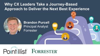 Why CX Leaders Take a Journey-Based
Approach to Deliver the Next Best Experience
Brandon Purcell
Principal Analyst
Forrester
 