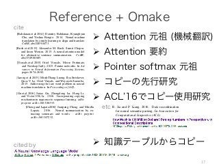 Ø
Ø
Ø
Ø
Ø
Ø
17
improved the convergence speed of the model as
well. For French to English machine translation
on Europarl corpora, we observe that using the
pointer softmax can also improve the training con-
vergence of the model.
References
[Bahdanau et al.2014] Dzmitry Bahdanau, Kyunghyun
Cho, and Yoshua Bengio. 2014. Neural machine
translation by jointly learning to align and translate.
CoRR, abs/1409.0473.
[Bengio and Sen´ecal2008] Yoshua Bengio and Jean-
S´ebastien Sen´ecal. 2008. Adaptive importance
sampling to accelerate training of a neural proba-
bilistic language model. Neural Networks, IEEE
Transactions on, 19(4):713–722.
[Bordes et al.2015] Antoine Bordes, Nicolas Usunier,
Sumit Chopra, and Jason Weston. 2015. Large-
scale simple question answering with memory net-
works. arXiv preprint arXiv:1506.02075.
[Cheng and Lapata2016] Jianpeng Cheng and Mirella
Lapata. 2016. Neural summarization by ex-
plications to natural image statistics. The Journal of
Machine Learning Research, 13(1):307–361.
[He et al.2015] Kaiming He, Xiangyu Zhang, Shao-
qing Ren, and Jian Sun. 2015. Deep resid-
ual learning for mage recognition. arXiv preprint
arXiv:1512.03385.
[Hermann et al.2015] Karl Moritz Hermann, Tomas
Kocisky, Edward Grefenstette, Lasse Espeholt, Will
Kay, Mustafa Suleyman, and Phil Blunsom. 2015.
Teaching machines to read and comprehend. In Ad-
vances in Neural Information Processing Systems,
pages 1684–1692.
[Jean et al.2014] S´ebastien Jean, Kyunghyun Cho,
Roland Memisevic, and Yoshua Bengio. 2014. On
using very large target vocabulary for neural ma-
chine translation. arXiv preprint arXiv:1412.2007.
[Kingma and Adam2015] Diederik P Kingma and
Jimmy Ba Adam. 2015. A method for stochastic
optimization. In International Conference on
Learning Representation.
[Luong et al.2015] Minh-Thang Luong, Ilya Sutskever,
Quoc V Le, Oriol Vinyals, and Wojciech Zaremba.
2015. Addressing the rare word problem in neural
machine translation. In Proceedings of ACL.
148
[Schuster and Paliwal1997] Mike Schuster and
Kuldip K Paliwal. 1997. Bidirectional recur-
rent neural networks. Signal Processing, IEEE
Transactions on, 45(11):2673–2681.
[Sennrich et al.2015] Rico Sennrich, Barry Haddow,
and Alexandra Birch. 2015. Neural machine trans-
lation of rare words with subword units. arXiv
preprint arXiv:1508.07909.
[Theano Development Team2016] Theano Develop-
ment Team. 2016. Theano: A Python framework
for fast computation of mathematical expressions.
arXiv e-prints, abs/1605.02688, May.
[Tomasello et al.2007] Michael Tomasello, Malinda
Carpenter, and Ulf Liszkowski. 2007. A new look at
infant pointing. Child development, 78(3):705–722.
[Vinyals et al.2015] Oriol Vinyals, Meire Fortunato,
and Navdeep Jaitly. 2015. Pointer networks. In Ad-
vances in Neural Information Processing Systems,
pages 2674–2682.
[Zeiler2012] Matthew D Zeiler. 2012. Adadelta:
an adaptive learning rate method. arXiv preprint
arXiv:1212.5701.
7 Acknowledgments
We would also like to thank the developers of
Theano 5, for developing such a powerful tool
5
http://deeplearning.net/software/
theano/
149
able to improve the results even when it is used
together with the large-vocabulary trick. In the
case of neural machine translation, we observed
that the training with the pointer softmax is also
improved the convergence speed of the model as
well. For French to English machine translation
on Europarl corpora, we observe that using the
pointer softmax can also improve the training con-
vergence of the model.
References
[Bahdanau et al.2014] Dzmitry Bahdanau, Kyunghyun
Cho, and Yoshua Bengio. 2014. Neural machine
translation by jointly learning to align and translate.
CoRR, abs/1409.0473.
[Bengio and Sen´ecal2008] Yoshua Bengio and Jean-
S´ebastien Sen´ecal. 2008. Adaptive importance
sampling to accelerate training of a neural proba-
bilistic language model. Neural Networks, IEEE
Transactions on, 19(4):713–722.
[Bordes et al.2015] Antoine Bordes, Nicolas Usunier,
Sumit Chopra, and Jason Weston. 2015. Large-
scale simple question answering with memory net-
works. arXiv preprint arXiv:1506.02075.
[Cheng and Lapata2016] Jianpeng Cheng and Mirella
Lapata. 2016. Neural summarization by ex-
2016. Noisy activation functions. arXiv preprint
arXiv:1603.00391.
[Gutmann and Hyv¨arinen2012] Michael U Gutmann
and Aapo Hyv¨arinen. 2012. Noise-contrastive esti-
mation of unnormalized statistical models, with ap-
plications to natural image statistics. The Journal of
Machine Learning Research, 13(1):307–361.
[He et al.2015] Kaiming He, Xiangyu Zhang, Shao-
qing Ren, and Jian Sun. 2015. Deep resid-
ual learning for mage recognition. arXiv preprint
arXiv:1512.03385.
[Hermann et al.2015] Karl Moritz Hermann, Tomas
Kocisky, Edward Grefenstette, Lasse Espeholt, Will
Kay, Mustafa Suleyman, and Phil Blunsom. 2015.
Teaching machines to read and comprehend. In Ad-
vances in Neural Information Processing Systems,
pages 1684–1692.
[Jean et al.2014] S´ebastien Jean, Kyunghyun Cho,
Roland Memisevic, and Yoshua Bengio. 2014. On
using very large target vocabulary for neural ma-
chine translation. arXiv preprint arXiv:1412.2007.
[Kingma and Adam2015] Diederik P Kingma and
Jimmy Ba Adam. 2015. A method for stochastic
optimization. In International Conference on
Learning Representation.
[Luong et al.2015] Minh-Thang Luong, Ilya Sutskever,
Quoc V Le, Oriol Vinyals, and Wojciech Zaremba.
2015. Addressing the rare word problem in neural
machine translation. In Proceedings of ACL.
148
lidation learning-
tracting sentences and words. arXiv preprint
arXiv:1603.07252.
[Cho et al.2014] Kyunghyun Cho, Bart
Van Merri¨enboer, Caglar Gulcehre, Dzmitry
Bahdanau, Fethi Bougares, Holger Schwenk,
and Yoshua Bengio. 2014. Learning phrase
representations using rnn encoder-decoder for
statistical machine translation. arXiv preprint
arXiv:1406.1078.
[Chung et al.2014] Junyoung Chung, C¸ aglar G¨ulc¸ehre,
KyungHyun Cho, and Yoshua Bengio. 2014. Em-
pirical evaluation of gated recurrent neural networks
on sequence modeling. CoRR, abs/1412.3555.
n learning-
ined with
layer. As
el trained
an the reg-
or pointer
tion func-
ble to gen-
with rare-
marization
ftmax was
it is used
k. In the
observed
ax is also
model as
ranslation
using the
ining con-
tracting sentences and words. arXiv preprint
arXiv:1603.07252.
[Cho et al.2014] Kyunghyun Cho, Bart
Van Merri¨enboer, Caglar Gulcehre, Dzmitry
Bahdanau, Fethi Bougares, Holger Schwenk,
and Yoshua Bengio. 2014. Learning phrase
representations using rnn encoder-decoder for
statistical machine translation. arXiv preprint
arXiv:1406.1078.
[Chung et al.2014] Junyoung Chung, C¸ aglar G¨ulc¸ehre,
KyungHyun Cho, and Yoshua Bengio. 2014. Em-
pirical evaluation of gated recurrent neural networks
on sequence modeling. CoRR, abs/1412.3555.
[Gillick et al.2015] Dan Gillick, Cliff Brunk, Oriol
Vinyals, and Amarnag Subramanya. 2015. Mul-
tilingual language processing from bytes. arXiv
preprint arXiv:1512.00103.
[Graves2013] Alex Graves. 2013. Generating se-
quences with recurrent neural networks. arXiv
preprint arXiv:1308.0850.
[Gu et al.2016] Jiatao Gu, Zhengdong Lu, Hang Li,
and Victor OK Li. 2016. Incorporating copying
mechanism in sequence-to-sequence learning. arXiv
preprint arXiv:1603.06393.
[Gulcehre et al.2016] Caglar Gulcehre, Marcin
Moczulski, Misha Denil, and Yoshua Bengio.
2016. Noisy activation functions. arXiv preprint
arXiv:1603.00391.
[Gutmann and Hyv¨arinen2012] Michael U Gutmann
and Aapo Hyv¨arinen. 2012. Noise-contrastive esti-
mation of unnormalized statistical models, with ap-
plications to natural image statistics. The Journal of
Machine Learning Research, 13(1):307–361.
[He et al.2015] Kaiming He, Xiangyu Zhang, Shao-
qing Ren, and Jian Sun. 2015. Deep resid-
ual learning for mage recognition. arXiv preprint
arXiv:1512.03385.
[Hermann et al.2015] Karl Moritz Hermann, Tomas
Kocisky, Edward Grefenstette, Lasse Espeholt, Will
[Morin and Bengio2005] Frederic Morin and Yoshua
Bengio. 2005. Hierarchical probabilistic neural net-
work language model. In Aistats, volume 5, pages
246–252. Citeseer.
[Pascanu et al.2012] Razvan Pascanu, Tomas Mikolov,
and Yoshua Bengio. 2012. On the difﬁculty of
training recurrent neural networks. arXiv preprint
arXiv:1211.5063.
[Pascanu et al.2013] Razvan Pascanu, Caglar Gulcehre,
Kyunghyun Cho, and Yoshua Bengio. 2013. How
to construct deep recurrent neural networks. arXiv
preprint arXiv:1312.6026.
[Rush et al.2015] Alexander M. Rush, Sumit Chopra,
and Jason Weston. 2015. A neural attention model
for abstractive sentence summarization. CoRR,
abs/1509.00685.
[Schuster and Paliwal1997] Mike Schuster and
Kuldip K Paliwal. 1997. Bidirectional recur-
rent neural networks. Signal Processing, IEEE
Transactions on, 45(11):2673–2681.
[Sennrich et al.2015] Rico Sennrich, Barry Haddow,
and Alexandra Birch. 2015. Neural machine trans-
lation of rare words with subword units. arXiv
preprint arXiv:1508.07909.
[Theano Development Team2016] Theano Develop-
ment Team. 2016. Theano: A Python framework
for fast computation of mathematical expressions.
arXiv e-prints, abs/1605.02688, May.
[Tomasello et al.2007] Michael Tomasello, Malinda
Carpenter, and Ulf Liszkowski. 2007. A new look at
infant pointing. Child development, 78(3):705–722.
[Vinyals et al.2015] Oriol Vinyals, Meire Fortunato,
and Navdeep Jaitly. 2015. Pointer networks. In Ad-
vances in Neural Information Processing Systems,
pages 2674–2682.
[Zeiler2012] Matthew D Zeiler. 2012. Adadelta:
an adaptive learning rate method. arXiv preprint
arXiv:1212.5701.
7 Acknowledgments
We would also like to thank the developers of
5
ranslation
using the
ining con-
Kyunghyun
al machine
d translate.
and Jean-
importance
ural proba-
orks, IEEE
as Usunier,
5. Large-
emory net-
nd Mirella
on by ex-
Machine Learning Research, 13(1):307–361.
[He et al.2015] Kaiming He, Xiangyu Zhang, Shao-
qing Ren, and Jian Sun. 2015. Deep resid-
ual learning for mage recognition. arXiv preprint
arXiv:1512.03385.
[Hermann et al.2015] Karl Moritz Hermann, Tomas
Kocisky, Edward Grefenstette, Lasse Espeholt, Will
Kay, Mustafa Suleyman, and Phil Blunsom. 2015.
Teaching machines to read and comprehend. In Ad-
vances in Neural Information Processing Systems,
pages 1684–1692.
[Jean et al.2014] S´ebastien Jean, Kyunghyun Cho,
Roland Memisevic, and Yoshua Bengio. 2014. On
using very large target vocabulary for neural ma-
chine translation. arXiv preprint arXiv:1412.2007.
[Kingma and Adam2015] Diederik P Kingma and
Jimmy Ba Adam. 2015. A method for stochastic
optimization. In International Conference on
Learning Representation.
[Luong et al.2015] Minh-Thang Luong, Ilya Sutskever,
Quoc V Le, Oriol Vinyals, and Wojciech Zaremba.
2015. Addressing the rare word problem in neural
machine translation. In Proceedings of ACL.
148
Management of Data (SIGMOD). pages 1247–
1250.
S. Bowman, G. Angeli, C. Potts, and C. D. Man-
ning. 2015. A large annotated corpus for learn-
ing natural language inference. In Empiri-
cal Methods in Natural Language Processing
(EMNLP).
D. L. Chen and R. J. Mooney. 2008. Learning to
sportscast: A test of grounded language acqui-
sition. In International Conference on Machine
Learning (ICML). pages 128–135.
F. Chevalier, R. Vuillemot, and G. Gali. 2013. Us-
ing concrete scales: A practical framework for
effective visual depiction of complex measures.
IEEE Transactions on Visualization and Com-
puter Graphics 19:2426–2435.
G. Chiacchieri. 2013. Dictionary of numbers.
http://www.dictionaryofnumbers.
com/.
A. Fader, S. Soderland, and O. Etzioni. 2011.
Identifying relations for open information ex-
traction. In Empirical Methods in Natural Lan-
guage Processing (EMNLP).
R. Jia and P. Liang. 2016. Data recombination
for neural semantic parsing. In Association for
Computational Linguistics (ACL).
M. G. Jones and A. R. Taylor. 2009. Developing
a sense of scale: Looking backward. Journal of
Research in Science Teaching 46:460–475.
Y. Kim, J. Hullman, and M. Agarwala. 2016. Gen-
erating personalized spatial analogies for dis-
tances and areas. In Conference on Human Fac-
tors in Computing Systems (CHI).
C. Seife. 2010. Prooﬁne
fooled by the numbers. P
I. Sutskever, O. Vinyals, a
quence to sequence lea
works. In Advances in N
cessing Systems (NIPS).
K. H. Teigen. 2015. Fram
ties. The Wiley Blackw
ment and Decision Maki
T. R. Tretter, M. G. Jones,
Accuracy of scale conce
tal maneuverings acros
tial magnitude. Journal
Teaching 43:1061–1085
Y. Wang, J. Berant, and P.
a semantic parser overni
Computational Linguisti
Y. W. Wong and R. J. Moo
by inverting a semantic
cal machine translation.
Technology and North
for Computational Ling
pages 172–179.
 