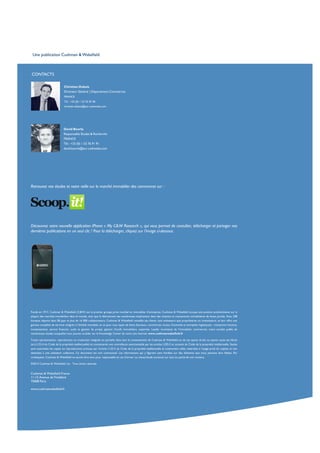 Une publication Cushman & Wakefield
Retrouvez nos études et notre veille sur le marché immobilier des commerces sur :
Découvrez notre nouvelle application iPhone « My C&W Research », qui vous permet de consulter, télécharger et partager nos
dernières publications en un seul clic ! Pour la télécharger, cliquez sur l’image ci-dessous.
Fondé en 1917, Cushman & Wakefield (C&W) est le premier groupe privé mondial en immobilier d’entreprise. Cushman & Wakefield occupe une position prédominante sur la
plupart des marchés immobiliers dans le monde, ainsi que le démontrent ses nombreuses implications dans des missions et transactions immobilières de haute portée. Avec 248
bureaux répartis dans 58 pays et plus de 16 000 collaborateurs, Cushman & Wakefield conseille ses clients, tant utilisateurs que propriétaires ou investisseurs, et leur offre une
gamme complète de services intégrés à l’échelle mondiale, et ce pour tous types de biens (bureaux, commerces, locaux d’activités et entrepôts logistiques) : transaction locative,
investissement, service financier, audit et gestion de projet, gestion d’actifs immobiliers, expertise. Leader incontesté de l’immobilier commercial, notre société publie de
nombreuses études auxquelles vous pouvez accéder sur le Knowledge Center de notre site internet: www.cushmanwakefield.fr
Toute représentation, reproduction ou traduction intégrale ou partielle, faite sans le consentement de Cushman & Wakefield ou de ses ayants droits ou ayants cause est illicite
(art.L122-4 du Code de la propriété intellectuelle) et constituerait une contrefaçon sanctionnable par les articles L335-2 et suivants du Code de la propriété intellectuelle. Seules
sont autorisées les copies ou reproductions prévues par l’article L122-5 du Code de la propriété intellectuelle et notamment celles réservées à l’usage privé du copiste et non
destinées à une utilisation collective. Ce document est non contractuel. Les informations qui y figurent sont fondées sur des éléments que nous pensons être fiables. Par
conséquent, Cushman & Wakefield ne saurait être tenu pour responsable en cas d’erreur ou inexactitude survenue sur tout ou partie de son contenu.
©2015 Cushman & Wakefield, Inc. Tous droits réservés.
Cushman & Wakefield France
11-13 Avenue de Friedland
75008 Paris
www.cushmanwakefield.fr
CONTACTS
Christian Dubois
Directeur Général | Département Commerces
FRANCE
Tél : +33 (0) 1 53 76 92 96
christian.dubois@eur.cushwake.com
David Bourla
Responsable Études & Recherche
FRANCE
Tél : +33 (0) 1 53 76 91 91
david.bourla@eur.cushwake.com
 