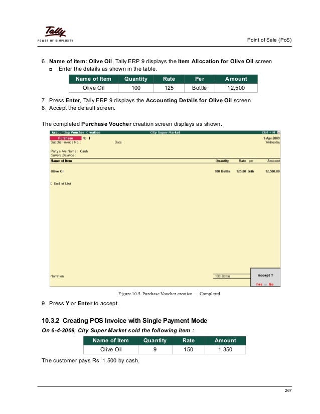 Point of sale (po s) in tally erp 9