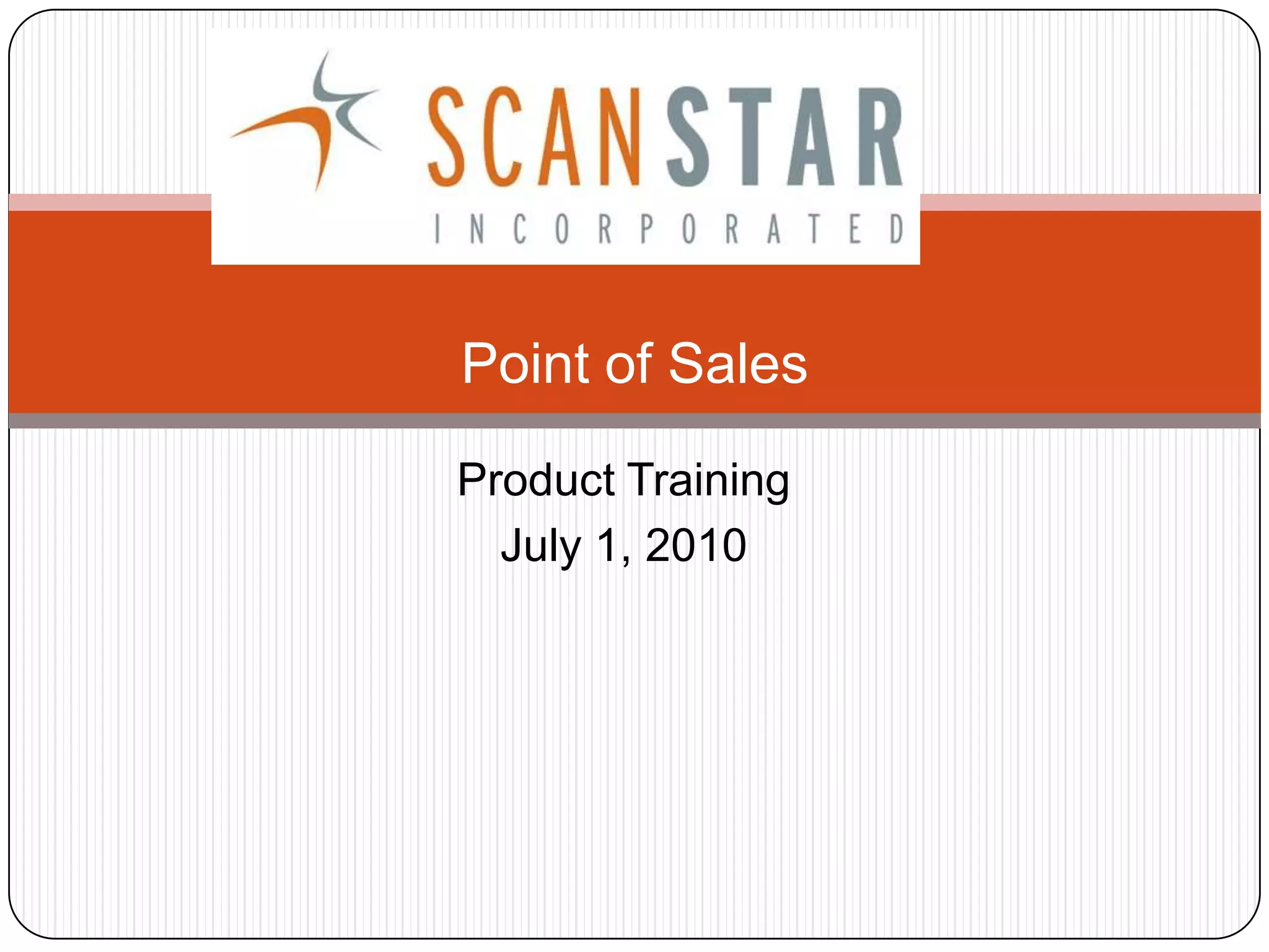 Point of sales training PPT