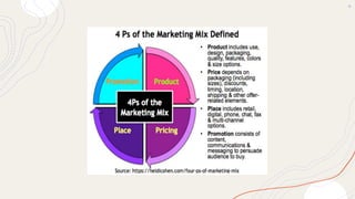 + Companies will mix the four Ps to successfully create
effective marketing, but the way companies mix the
four Ps will di...
