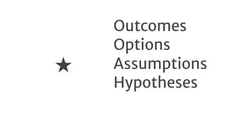Outcomes

Options

Assumptions

Hypotheses

★
 