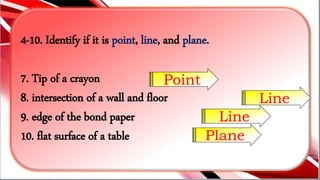 Points, line, plane | PPTX