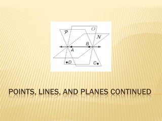 POINTS, LINES, AND PLANES CONTINUED
 