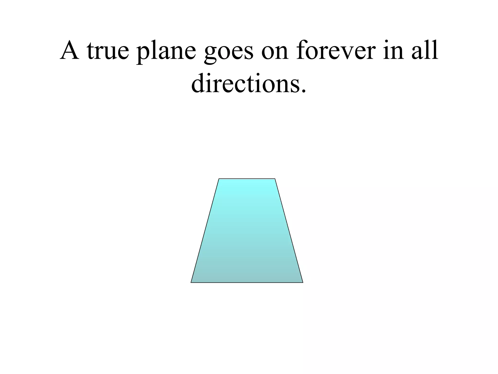 A true plane goes on forever in all directions. 