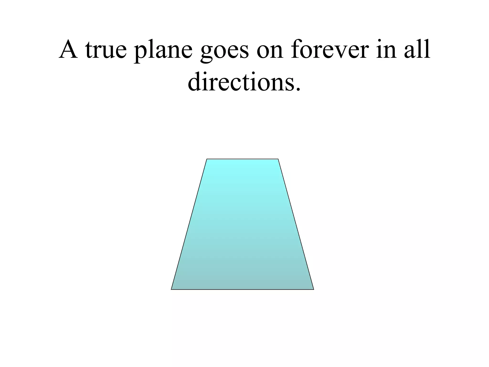 A true plane goes on forever in all directions. 