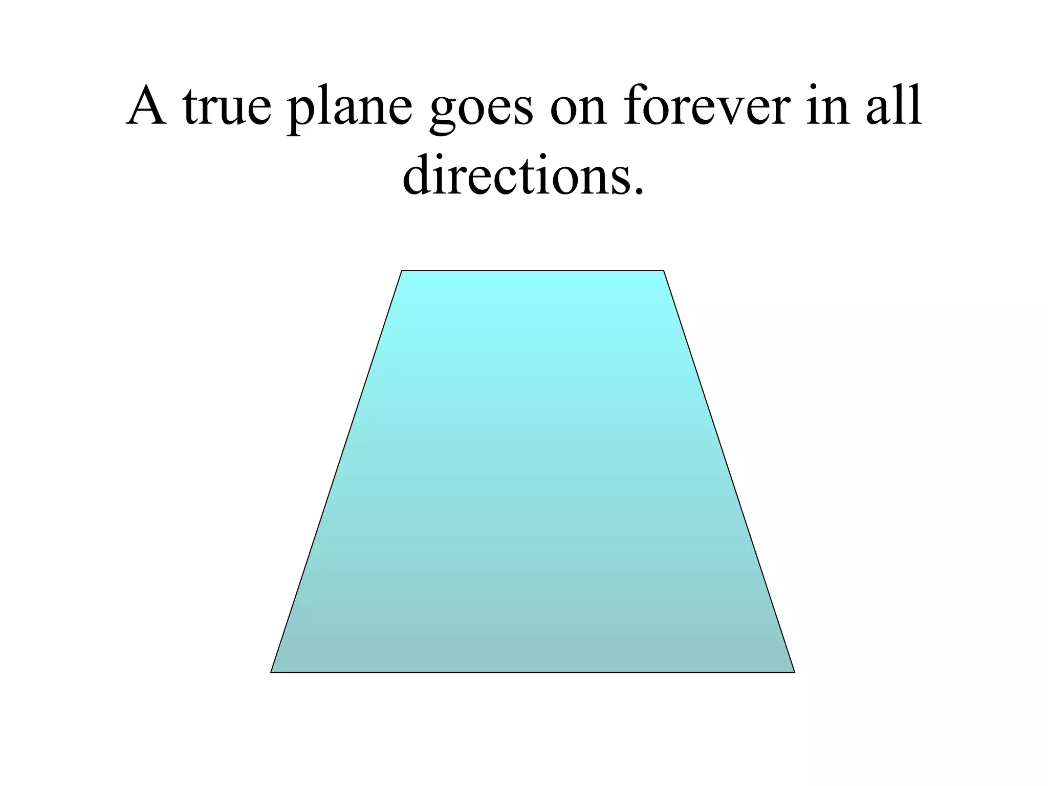 A true plane goes on forever in all directions. 