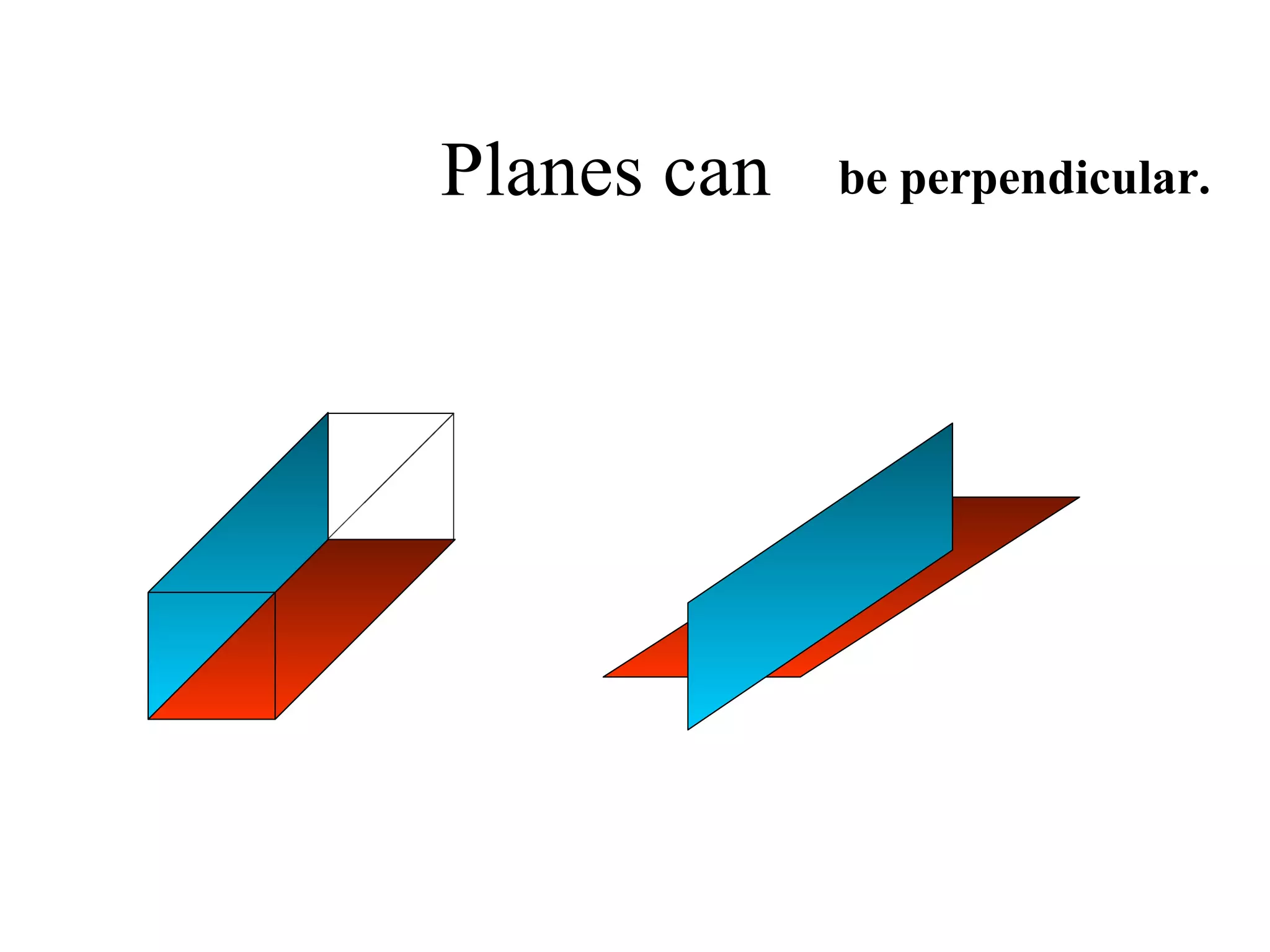 Planes can  be perpendicular. 