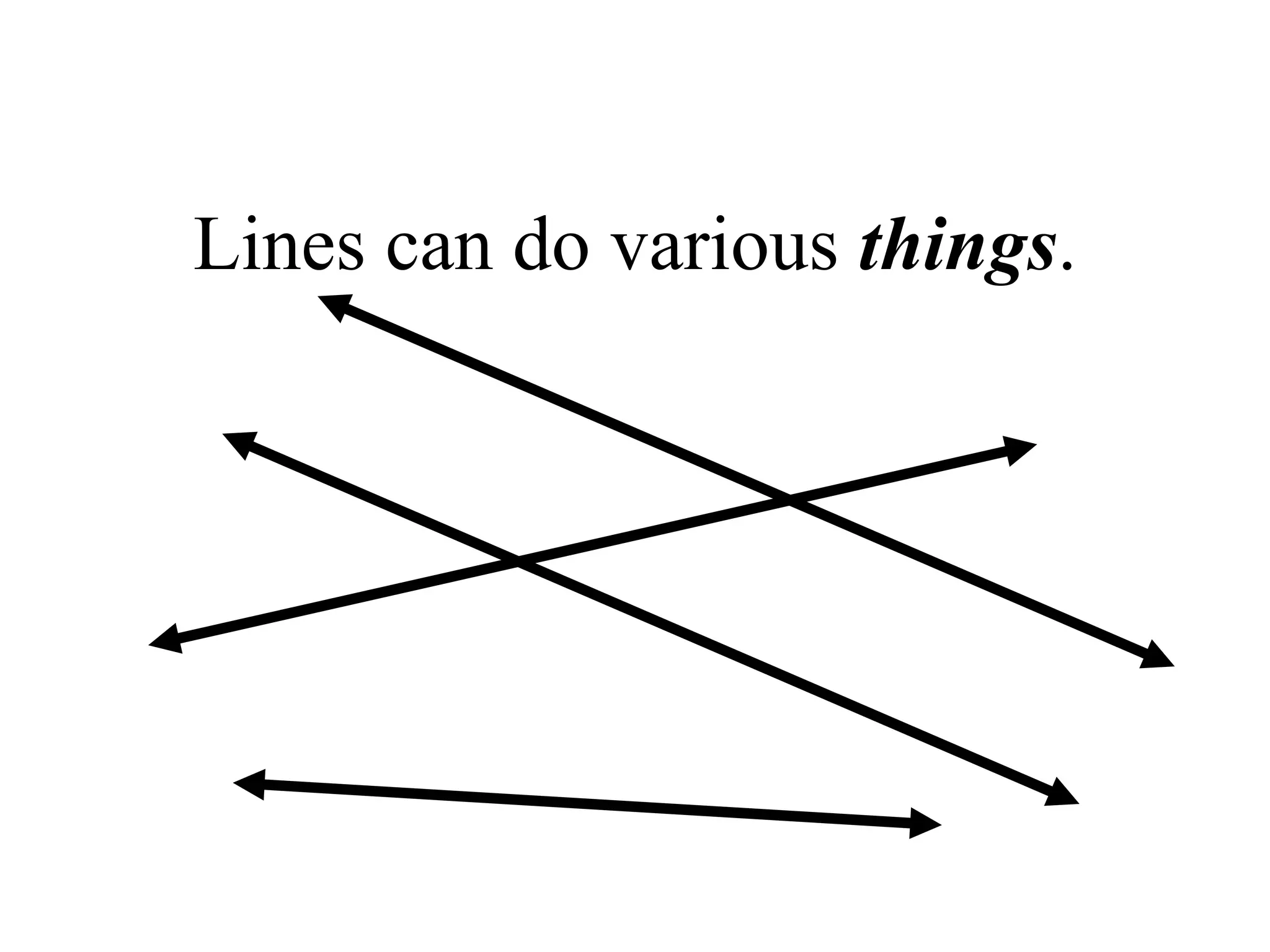 Lines can do various  things . 