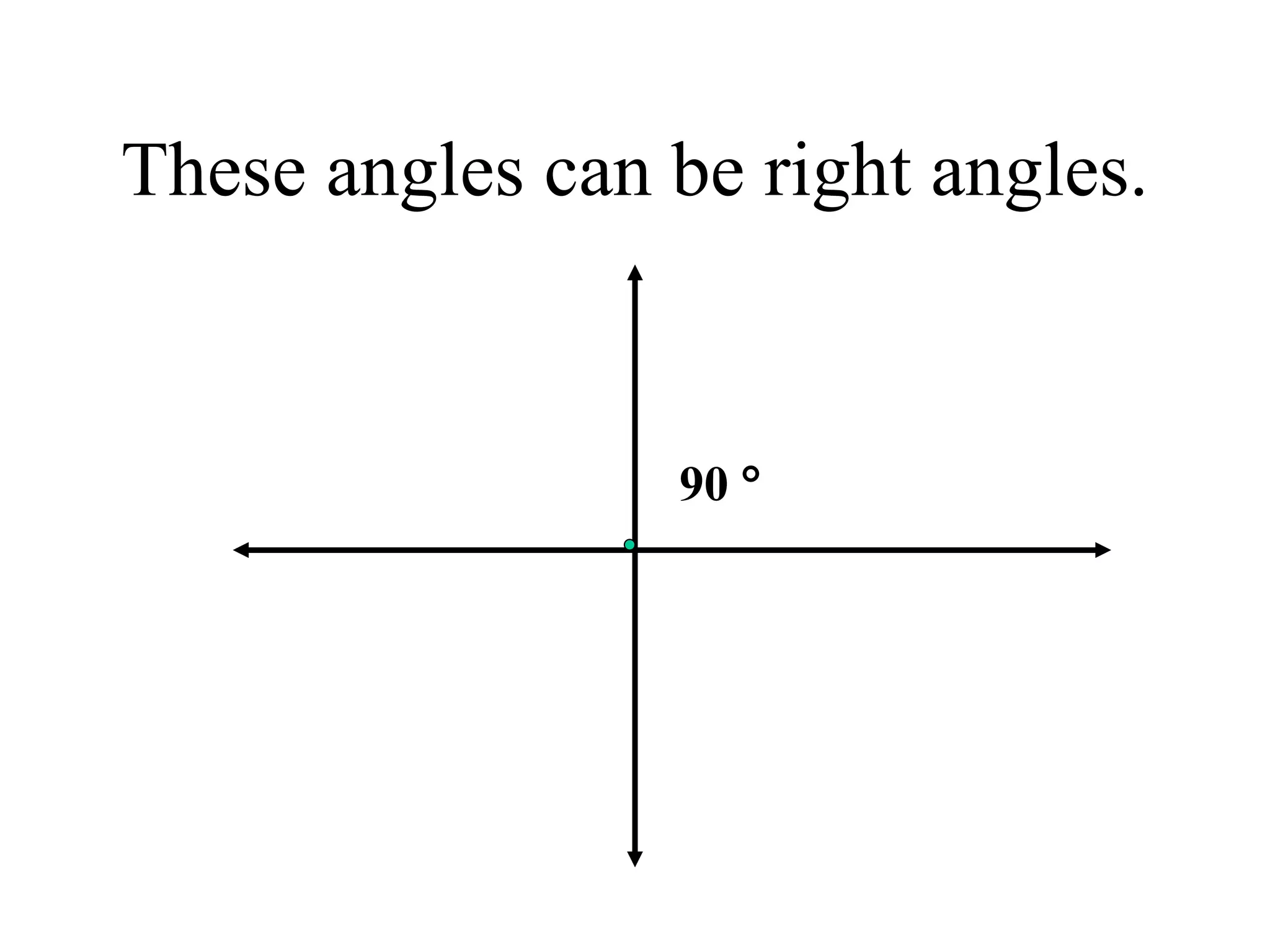 These angles can be right angles. 90   