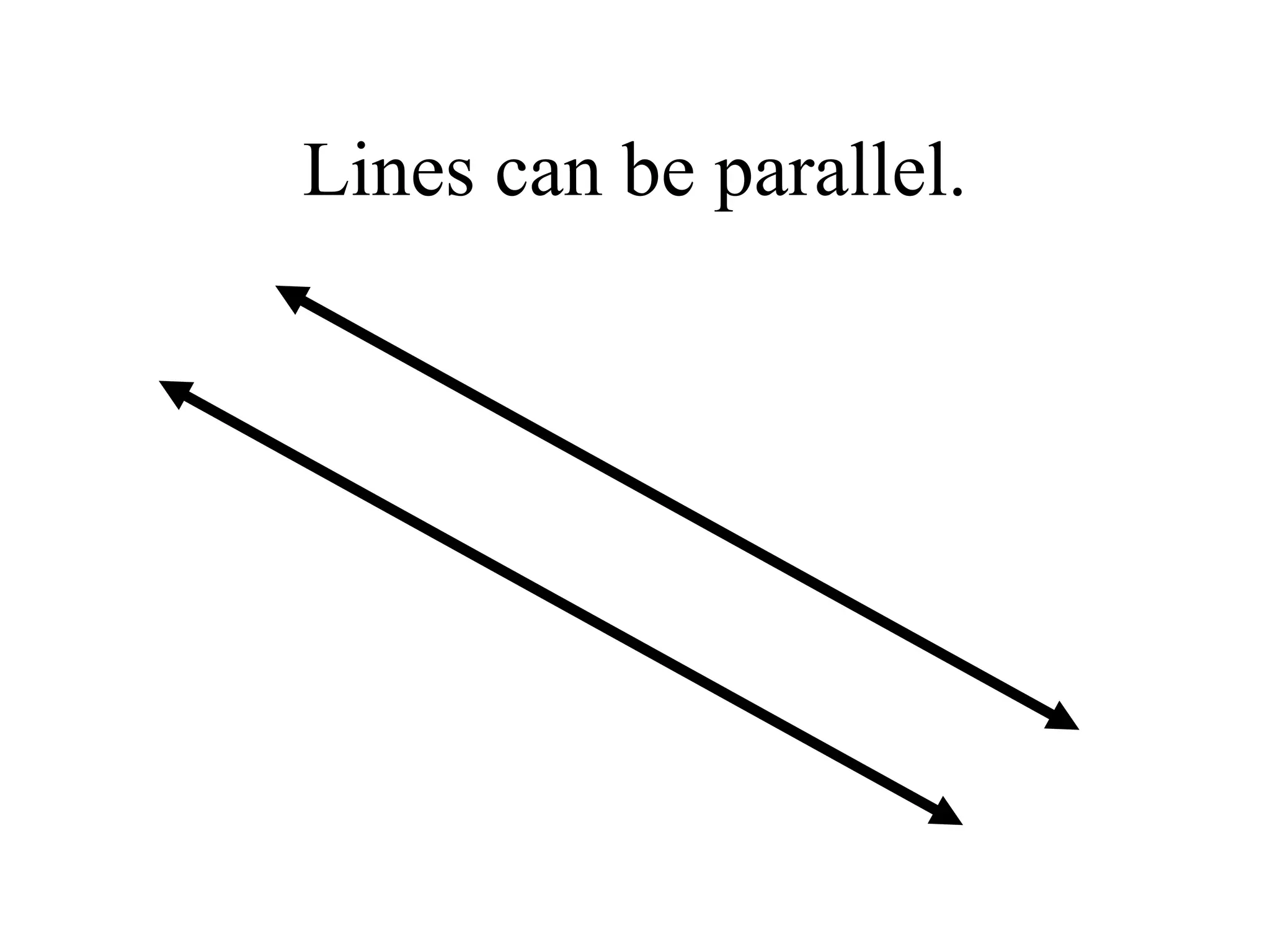 Lines can be parallel. 