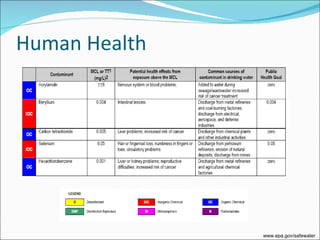 Human Health www.epa.gov/safewater  
