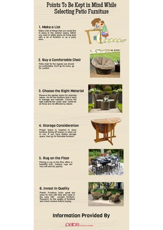 Points To Be Kept In Mind While Selecting Patio Furniture