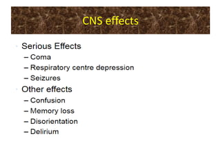 CNS effects
 