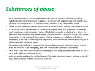 Solvent Abuse R Features Poison information center (Structural Organization and functions) | PPTX