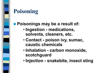 Poisioning Insect poisonings information about cases intering emergency unit | PPT