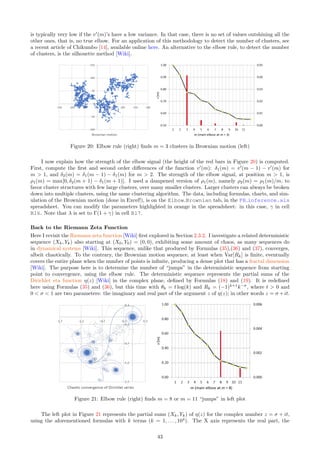 The point count in a square of side 1/λ has expectation equal to one, according to a multidimensional version
of Theorem 4.1. So, one way to estimate λ is to partition the window of observations W into small squares
Bh,k(λ) =
h
h
λ , h+1
λ
h
×
h
k
λ , k+1
λ
h
for various values of the (unknown) λ, compute the number of points Nh,k(λ)
(called point count) in each of these squares, and find λ that minimizes the empirical variance
v(λ) =
X
h,k

Nh,k(λ) − 1
2
computed on the observations. The sum is over h, k ∈ Z ∩ W′
, where W is the window of observation, and W′
is slightly smaller than W to mitigate boundary effects. In short, your estimate of the intensity λ is defined as
λ0 = arg min
λ
v(λ).
The benefit of this approach is that it also allows you to easily estimate the scaling factor s. Since v(λ)
also depends on the unknown s, let’s denote it as v(λ, s). Also, let V (λ, s) be the theoretical variance of the
point count N(B) in B =
h
0, 1
λ
h
×
h
0, 1
λ
h
, computed using simulations or via the Formula (5). The estimated
value of s, assuming λ0 is the estimate of λ, is the solution to the equation v(λ0, s) = V (λ0, s).
Another simple estimator, this time for λd
, is the total number of observed points in the observation win-
dow W, divided by the area of W. Here d = 2 is the dimension of the state space. Estimators of λ and s
may also be obtained using nearest neighbor distances, just like I did with interarrival times in one dimension
in Section 3.2.1. I haven’t checked if the random variable S, defined as the size of the connected components
associated to the undirected nearest neighbor graph (see Exercise 20), is of any use to estimate s. Confidence
intervals can be built as in Section 3.1.
Other Possible Tests
Besides estimating the core parameters, many other properties or features can be tested. They are too numerous
to be treated in details here, so I only provide a quick summary. See Exercise 9 for more details.
ˆ Anisotropy: it means that the point distribution is statistically identical in any direction; an example is
a cluster process with a radial point distribution around each cluster center, see section 2.1. Testing for
anisotropy can be done using ρ(z, r) = N[B(z, r)]/(πr2
) where B(z, r) is a circle of radius r centered at
z, and N is the point count. In case of anisotropy, and assuming r is not too small so that each circle has
at least 20 points, there should be only little variations among the ρ(z, r)’s computed at different (z, r).
Simulate a truly anisotropic process (stationary Poisson) with the same number of points in the window
of observations, to find exactly what “only little variations” means.
ˆ Stationarity: This consists of testing whether N[B(z, r + t)] − N[B(z, r)] depends only on t, and not on
r. Here, using squares centered at z and of side r for B(z, r), would show lack of stationarity if s is small
and you try different values of t, say t = 1/(2λ) and t = 1/λ.
ˆ Correlation: Are the X and Y coordinates correlated? The standard Poisson-binomial process assumes
independence between X and Y , see Formula (2). So a non-zero correlation indicates that the data
does not fit to a standard Poisson-binomial model. Using different stretching factors for the X and Y
coordinates (see Section 1.5.2) can have an impact on the correlation when s is small.
ˆ Independence: This test, discussed in Section 3.1.3, is used for instance to assess whether the point counts
N(B) in various non-overlapping domains B are independent or not. Generally, one uses domains of same
area µ(B) for the test. In one dimension, it is also used to test whether increments (that is, successive
interarrival times) are independent.
ˆ Ergodicity: For some statistics based on simulations (as opposed to a real-life dataset), one can use a
single realization of the process with many points or a large window of observations, to make inference.
Or one can use many realizations, each one with few points or small window, to compute the same statistic
and average the observed values across all the realizations. If the results are statistically the same in both
cases, the statistic in question is ergodic, for the point process model in question. A good example is the
nearest neighbor distance, between two neighbor points of the process.
ˆ Repulsion (or attraction): An attractive point process is one where points tend to cluster together, leaving
large areas empty, and some areas filled with many nearby points. An example is a cluster process. The
opposite is a repulsive process: points tend to stay as far away as possible from each other. The most
extreme case is when the scaling factor s is zero, as in the left plot in Figure 2. Typically, the degree of
attraction is determined by s. However, a cluster process can be both: for instance, if the unobserved
cluster centers come from a parent point process with a very small s.
ˆ Number of clusters: Determining the number m of clusters in an m-interlacing (superimposition of m point
processes), or the number of components in an m-mixture (mixture of m point processes), is not easy and
37
 