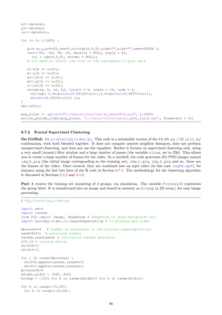 if substring not in string:
if NNIdx[idx] in hash:
hash[NNIdx[idx]]=hash[NNIdx[idx]]+substring
else:
hash[NNIdx[idx]]=substring
Part 2: Find the connected components. The algorithm is as follows. Browse the list of points. If a point idx
has not yet been assigned to a connected component, create a new connected component cliqueHash[idx]
containing idx; find the points connected to idx, add them to the stack (stack). Find the points connected
to the points connected to idx, and so on recursively, until no more points can be added. Each time a point
is added to cliqueHash, decrease the stack size by one. It takes about 2n steps to find all the connected
components, where n is the number of points. This algorithm does not use recursive functions; it uses a stack
instead, which emulates recursivity.
# PART 2: Find the connected components
i=0;
status={}
stack={}
onStack={}
cliqueHash={}
while in:
while (in and point[i] in status and status[point[i]]==-1):
# point[i] already assigned to a clique, move to next point
i=i+1
nstack=1
if in:
idx=point[i]
stack[0]=idx; # initialize the point stack, by adding idx
onStack[idx]=1;
size=1 # size of the stack at any given time
while nstack0:
idx=stack[nstack-1]
if (idx not in status) or status[idx] != -1:
status[idx]=-1 # idx considered processed
if in:
if point[i] in cliqueHash:
cliqueHash[point[i]]=cliqueHash[point[i]]+˜+str(idx)
else:
cliqueHash[point[i]]=˜+str(idx)
nstack=nstack-1
aux=hash[idx].split(˜)
aux.pop(0) # remove first (empty) element of aux
for idx2 in aux:
# loop over all points that have point idx as nearest neighbor
idx2=int(idx2)
if idx2 not in status or status[idx2] != -1:
# add point idx2 on the stack if it is not there yet
if idx2 not in onStack:
stack[nstack]=idx2
nstack=nstack+1
onStack[idx2]=1
Part 3 saves the result to output text file PB cc.txt. Each row corresponds to a connected component. The
first column stores the connected component, as a string of point indices, separated by the character “˜”. The
second column is the size (number of points) in the connected component in question.
# PART 3: Save results.
80
 