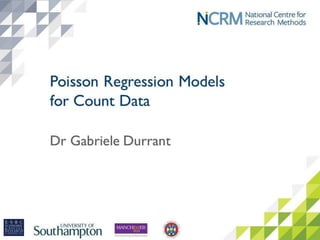 Poisson Regression Models
for Count Data
 