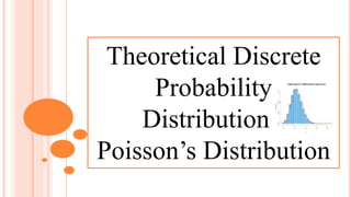Theoretical Discrete
Probability
Distribution -
Poisson’s Distribution
 