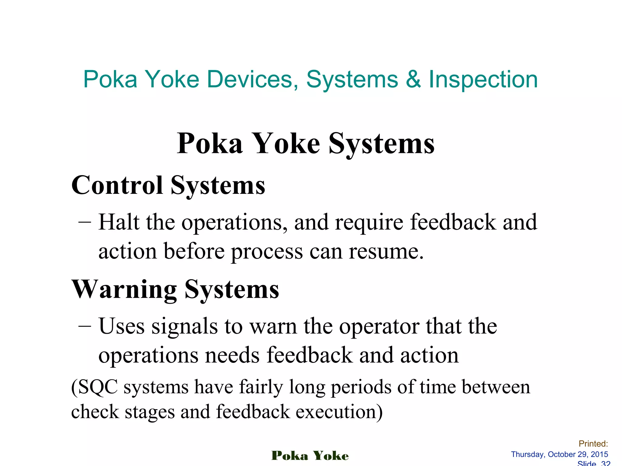 Javier Garcia - Verdugo Sanchez - The Poka - Yoke System | PPT