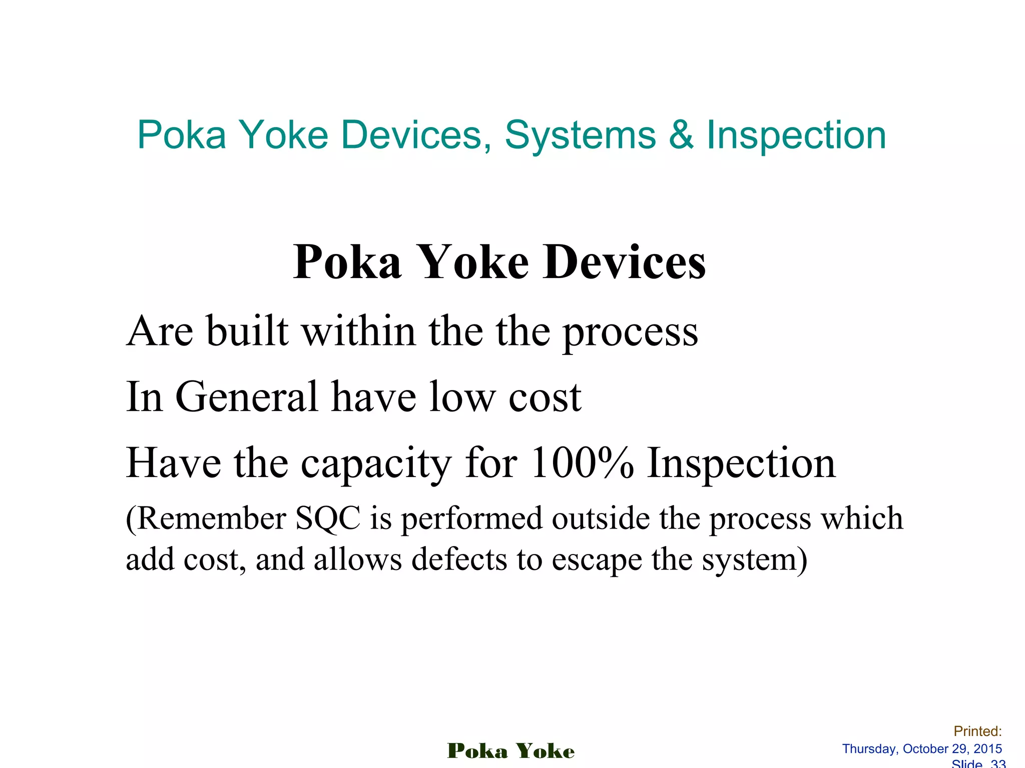 Javier Garcia - Verdugo Sanchez - The Poka - Yoke System | PPT