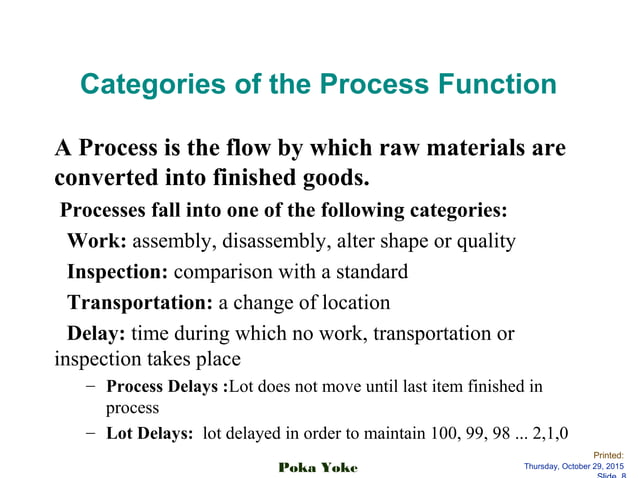 Javier Garcia - Verdugo Sanchez - The Poka - Yoke System | PPT