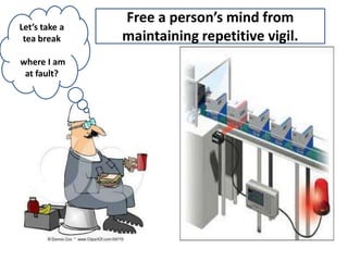 Let’s take a
tea break
where I am
at fault?
Free a person’s mind from
maintaining repetitive vigil.
 