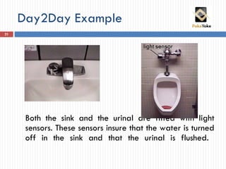 <ul><li>Both the sink and the urinal are fitted with light sensors. These sensors insure that the water is turned off in t...