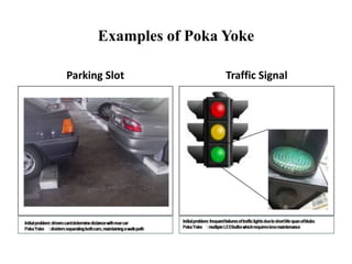 Parking Slot Traffic Signal
Examples of Poka Yoke
 