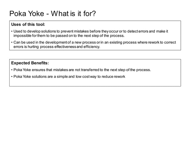 Poka yoke error proofing | PDF