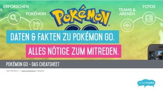 Pokémon go - das Cheatsheet
Sven-Olaf Peeck // * sop@crowdmedia.de // @sopeeck
Daten & Fakten zu Pokémon Go.
Alles nötige zum mitreden.
 