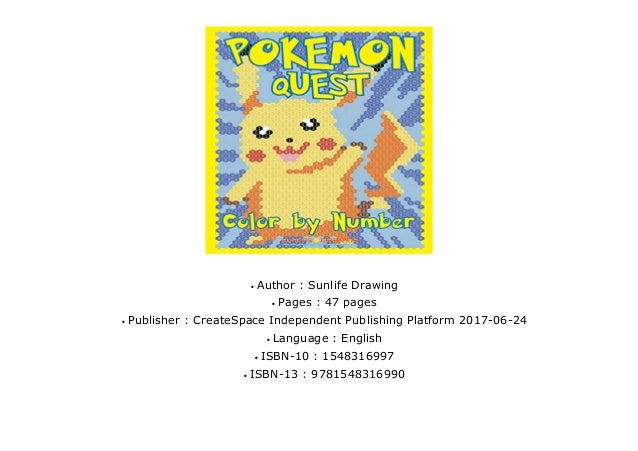 Pokemon Quest Color By Number Activity Puzzle Coloring Book For Chil