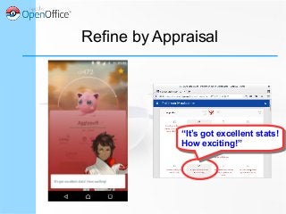 Refine by Appraisal
“It’s got excellent stats!
How exciting!”
“It’s got excellent stats!
How exciting!”
 