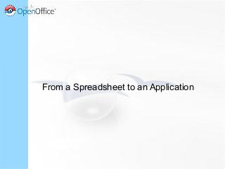 From a Spreadsheet to an Application
 