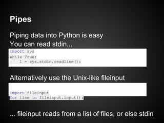 Poker, packets, pipes and Python | PPT
