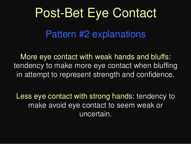 Poker tells betting patterns