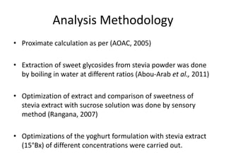 Utilisation of Stevia Rebaudiana Bertoni plant's leaves extract in the ...