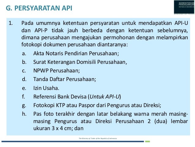 Ketentuan Angka Pengenal Importir (API) 2012