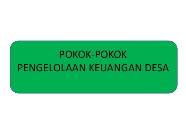 Pokok Pokok Keuangan