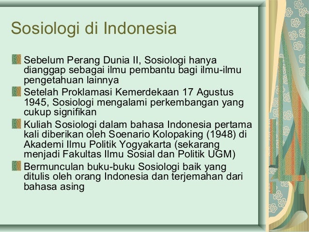 Pokok Pokok Pikiran Sosiologi